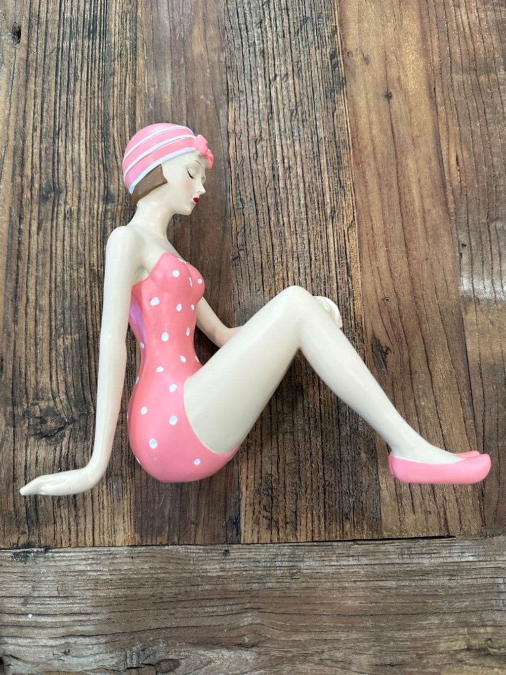 Pink Polka Dot Bathing Beauty Figurine - Picture 4 of 7